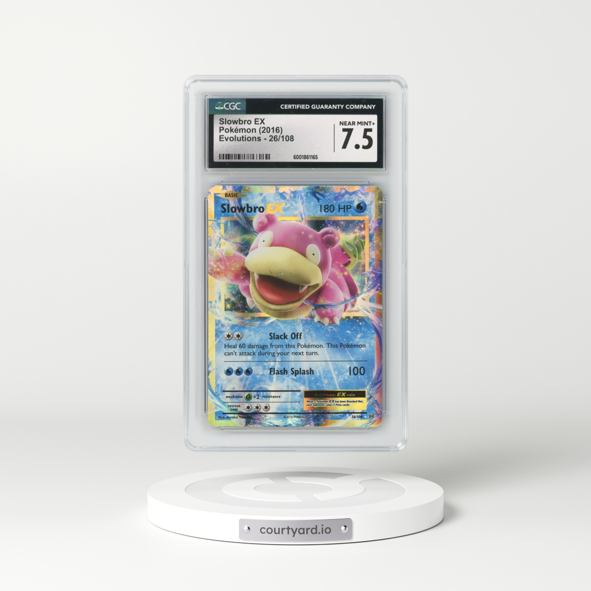 2016 Evolutions #26/108 Slowbro EX - Holo (CGC 7.5 NM+)