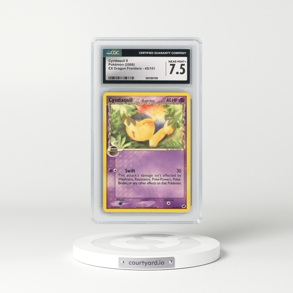2006 EX Dragon Frontiers #45/101 Cyndaquil δ (CGC 7.5 NM+)