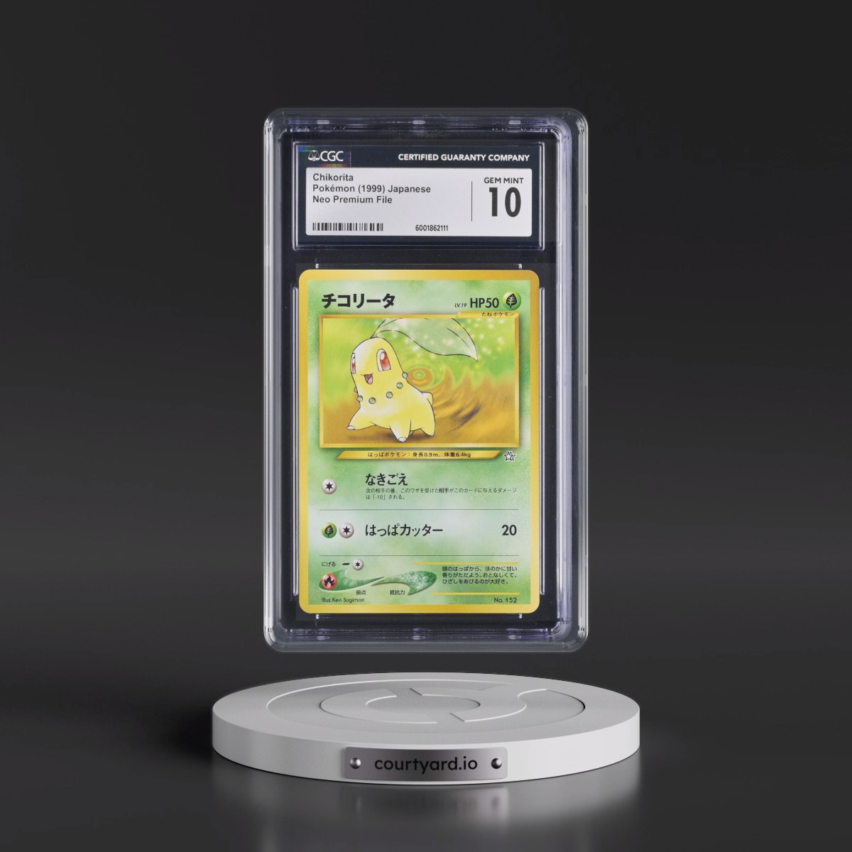 1999 Neo Premium File Chikorita - No Rarity (CGC 10 GEM MINT)