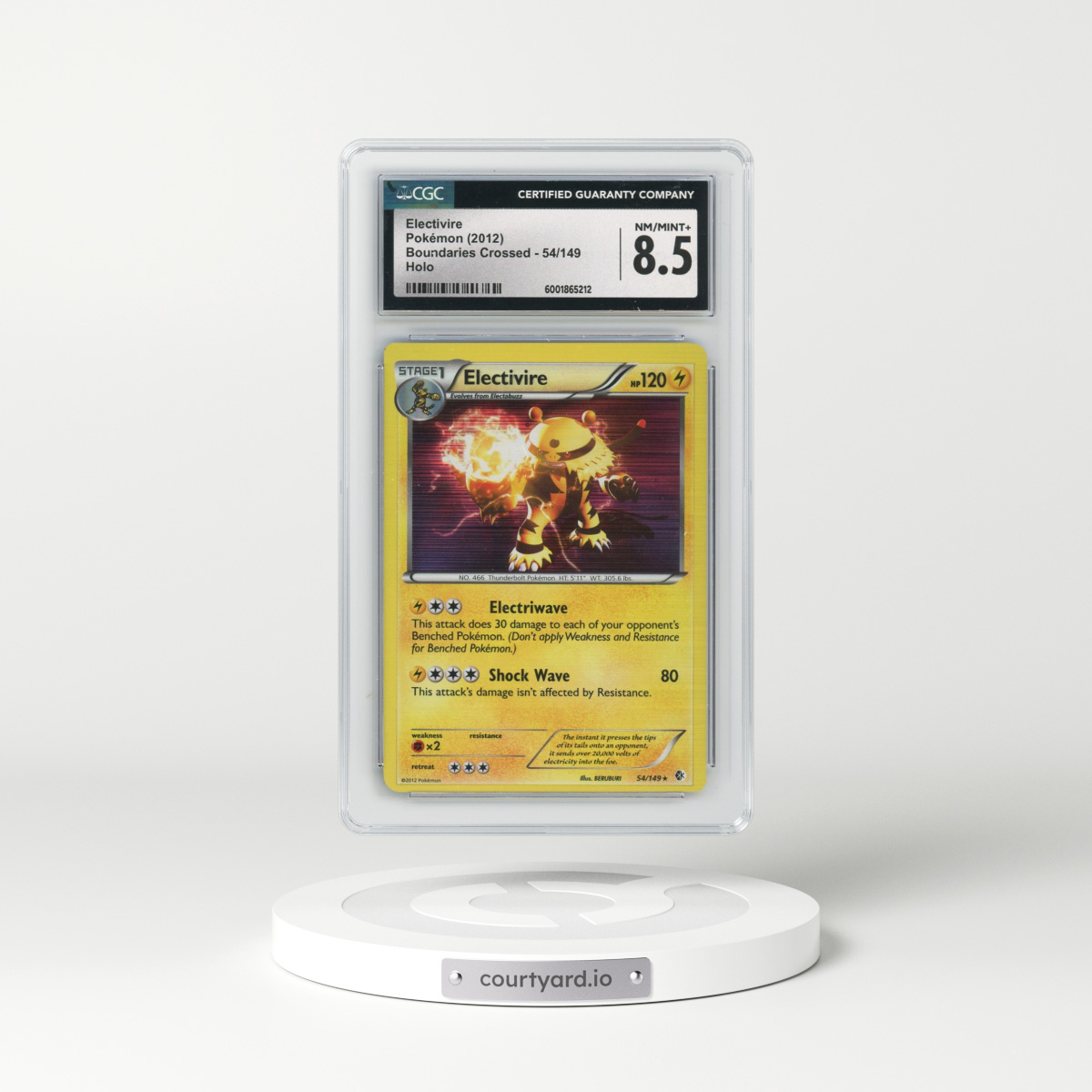 2012 Boundaries Crossed #54/149 Electivire - Holo (CGC 8.5 NM-MT+)