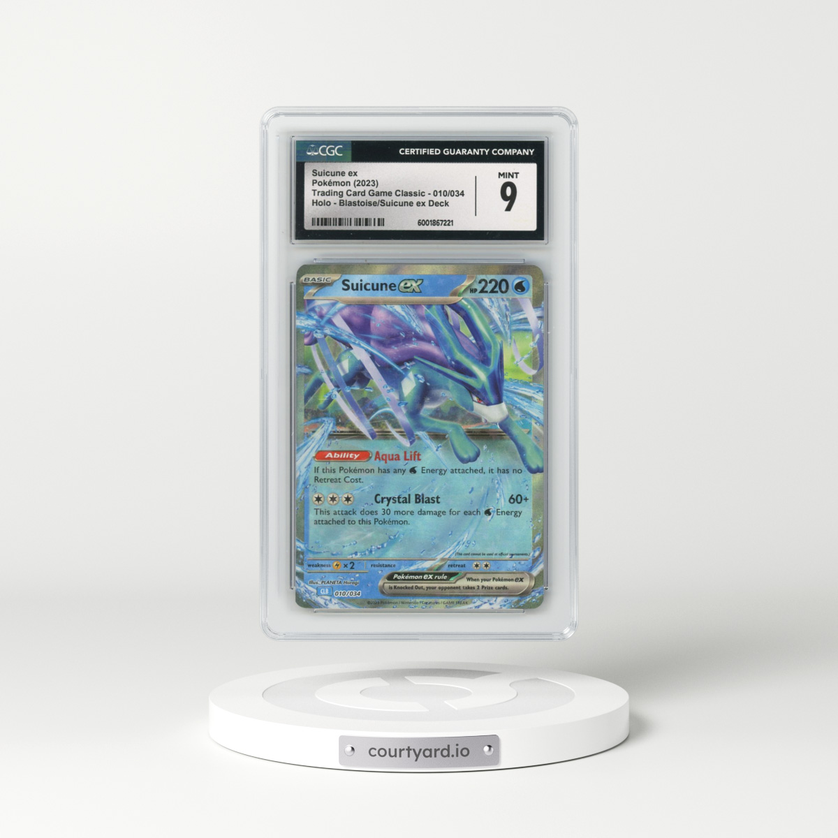 2023 Trading Card Game Classic - CLV, CLC, CLB #010/034 Suicune ex - Blastoise & Suicune ex Deck - CLB Holo (CGC 9 MINT)