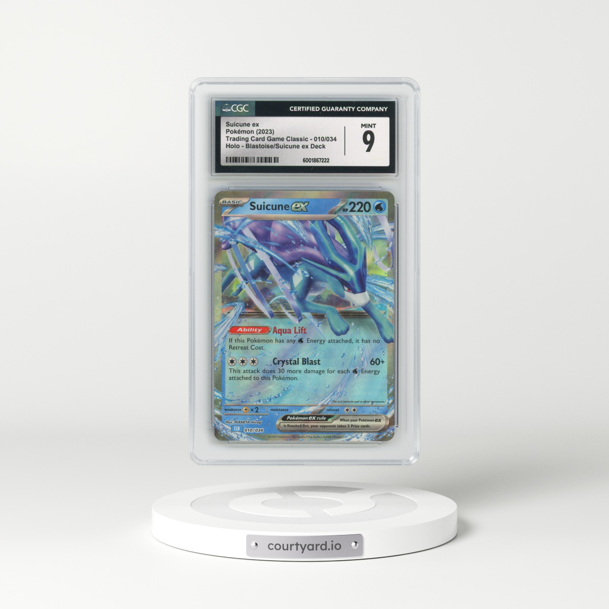 2023 Trading Card Game Classic - CLV, CLC, CLB #010/034 Suicune ex - Blastoise & Suicune ex Deck - CLB Holo (CGC 9 MINT)