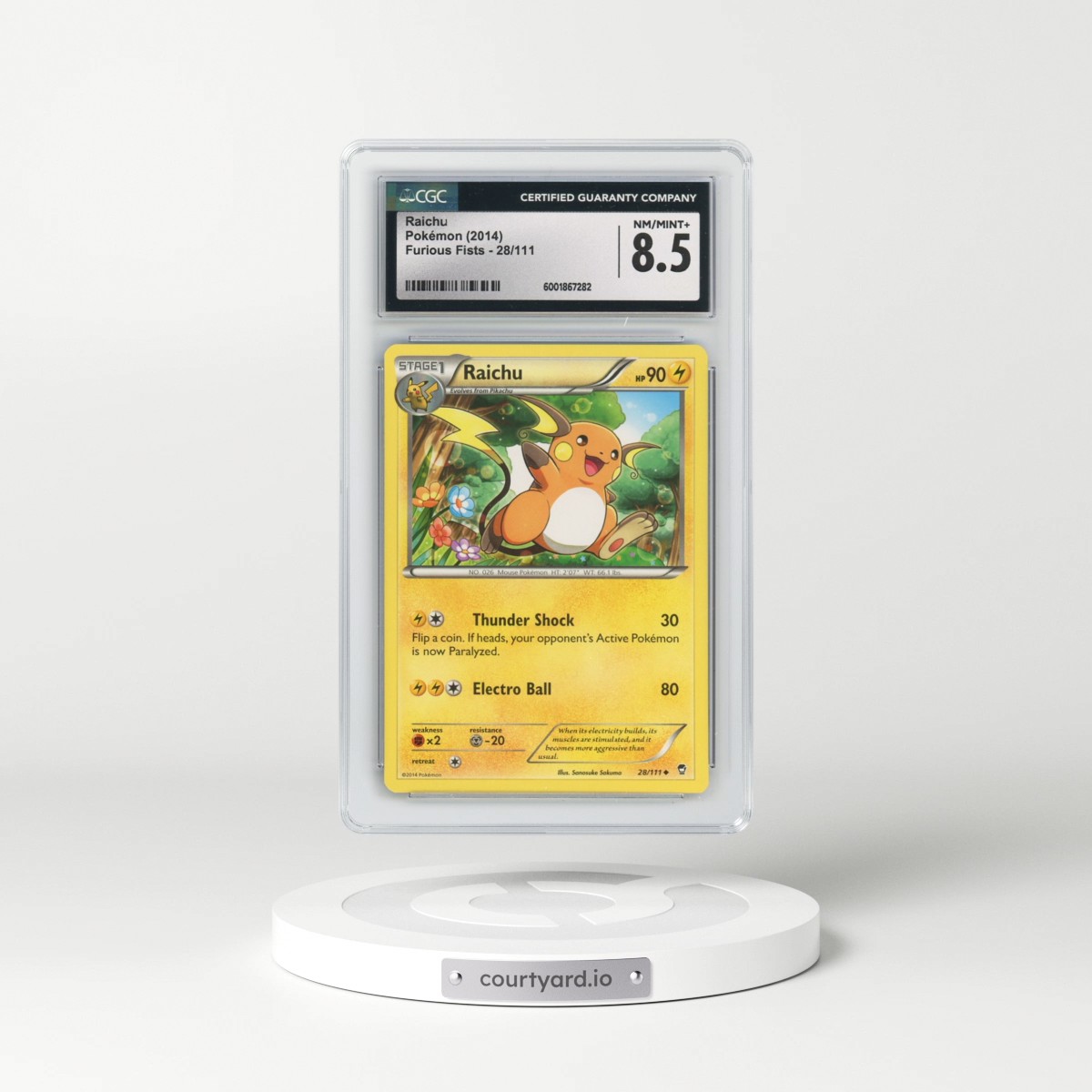 2014 Furious Fists #28/111 Raichu (CGC 8.5 NM-MT+)