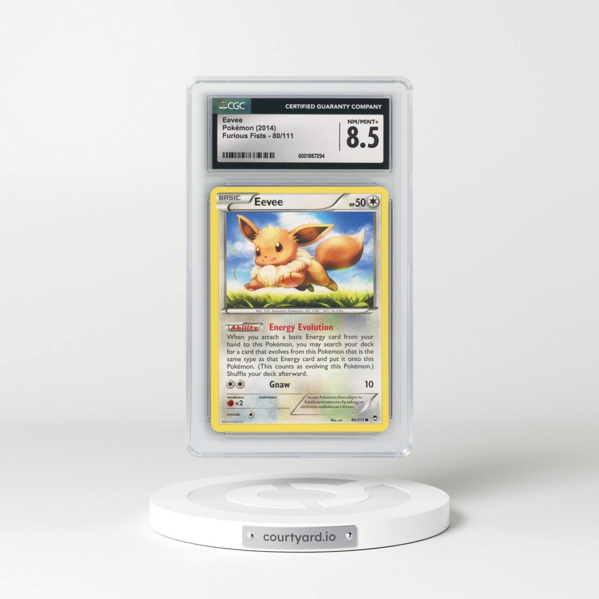 2014 Furious Fists #80/111 Eevee (CGC 8.5 NM-MT+)