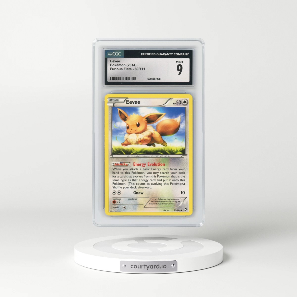 2014 Furious Fists #80/111 Eevee (CGC 9 MINT)