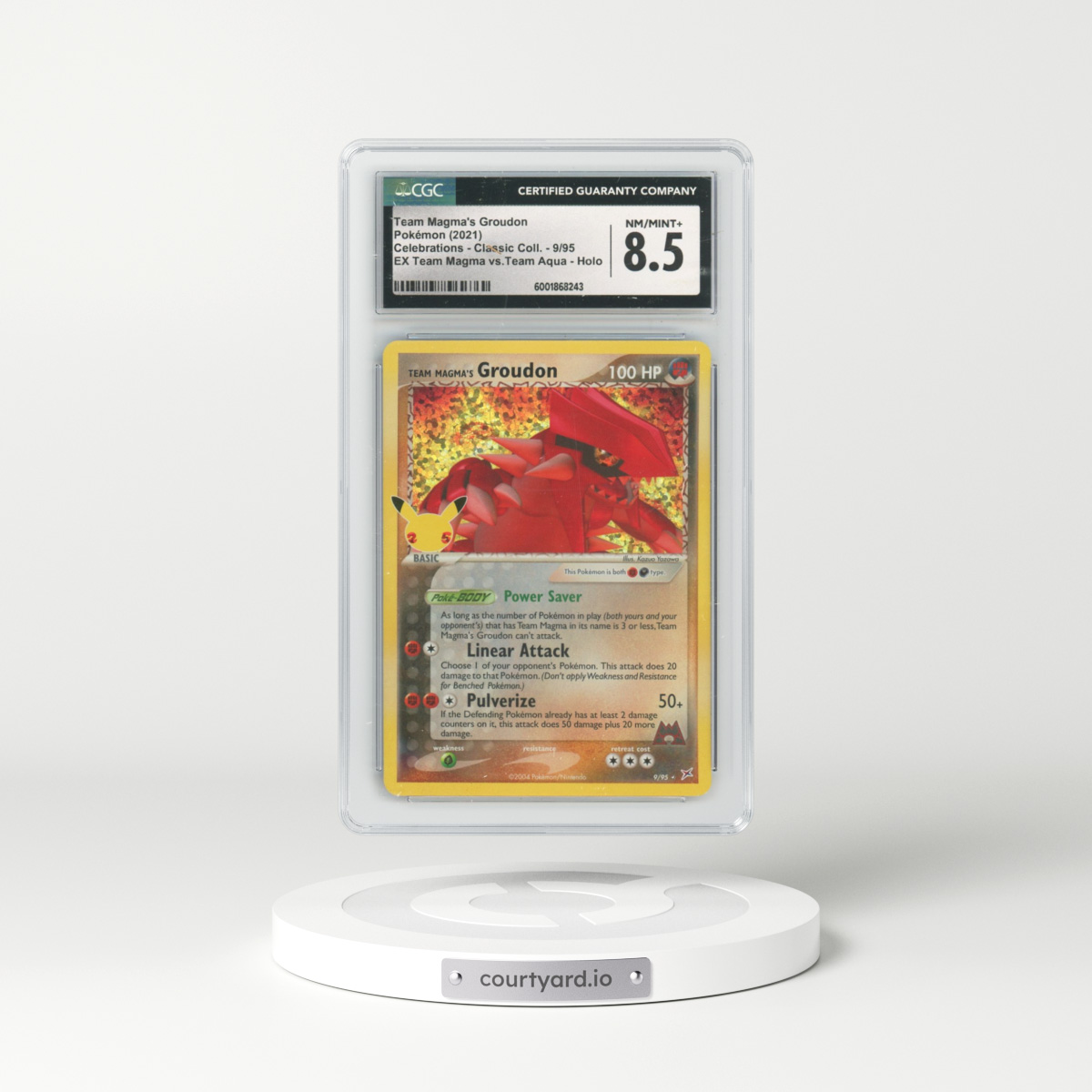 2021 Celebrations - Classic Collection #9/95 Team Magma's Groudon - EX Team Magma vs.Team Aqua Holo (CGC 8.5 NM-MT+)