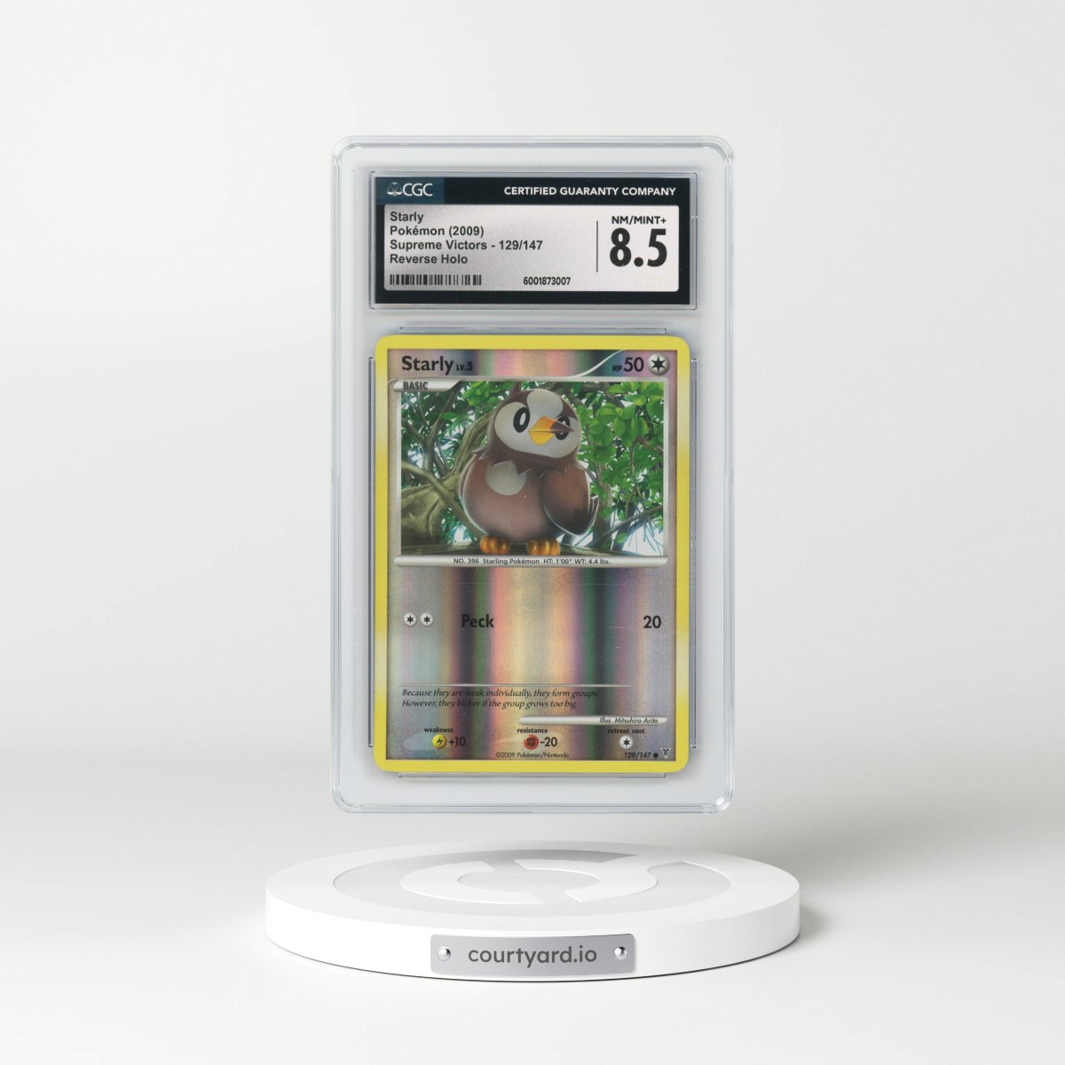 2009 Supreme Victors #129/147 Starly - Reverse Holo (CGC 8.5 NM-MT+)