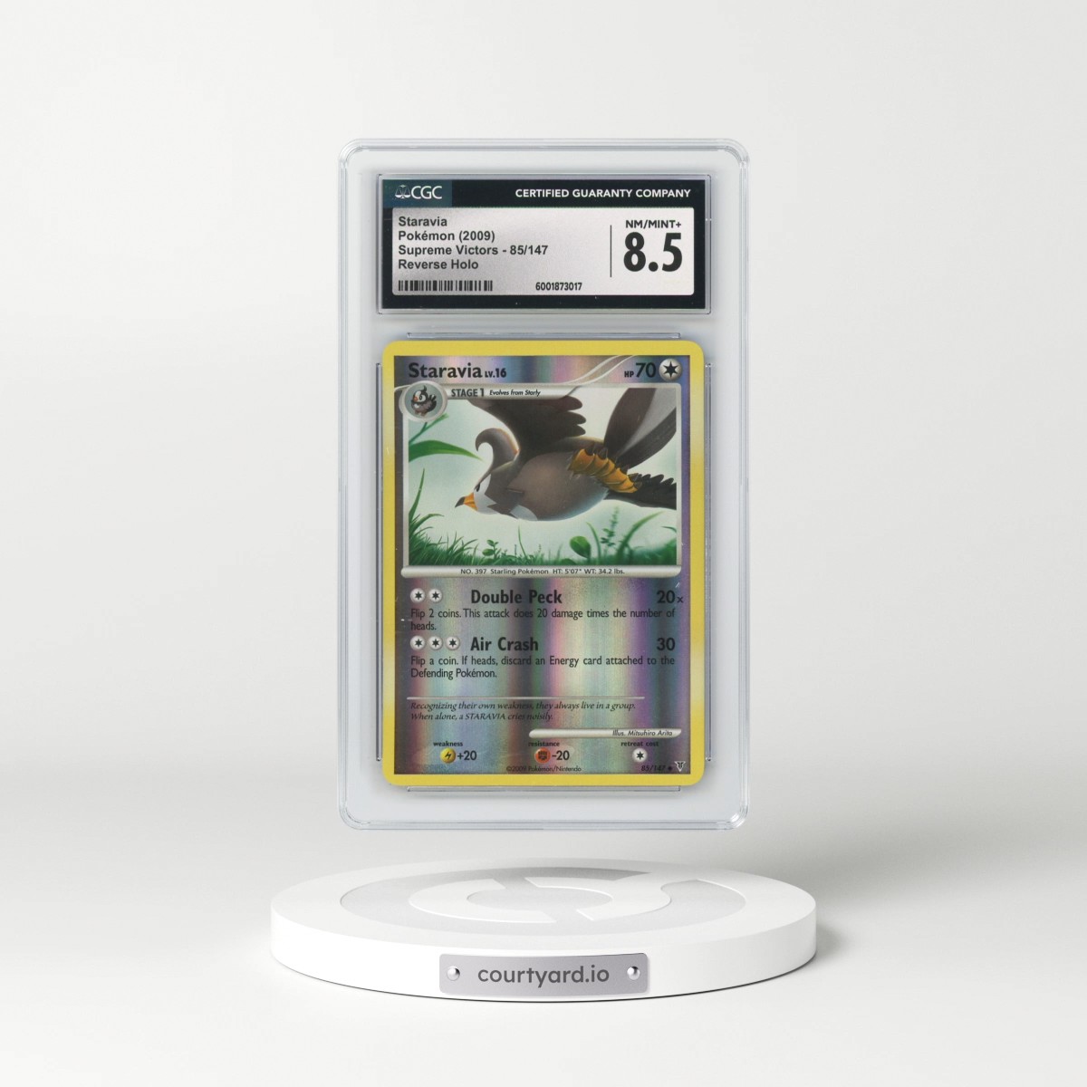 2009 Supreme Victors #85/147 Staravia - Reverse Holo (CGC 8.5 NM-MT+)