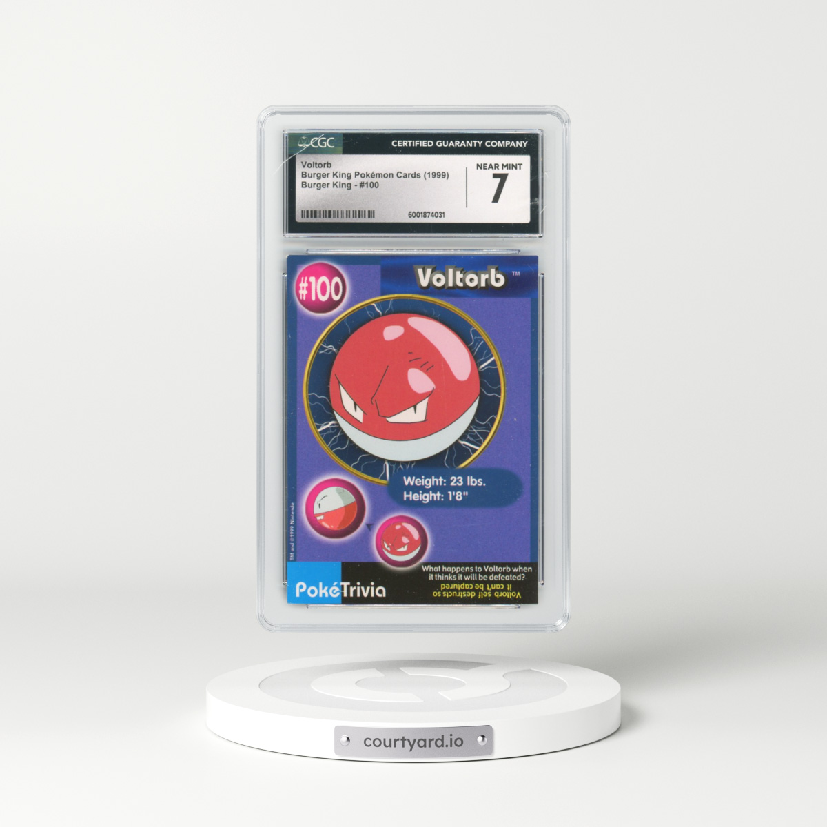 1999 Burger King Pokémon Cards - English #100 Voltorb (CGC 7 NM)
