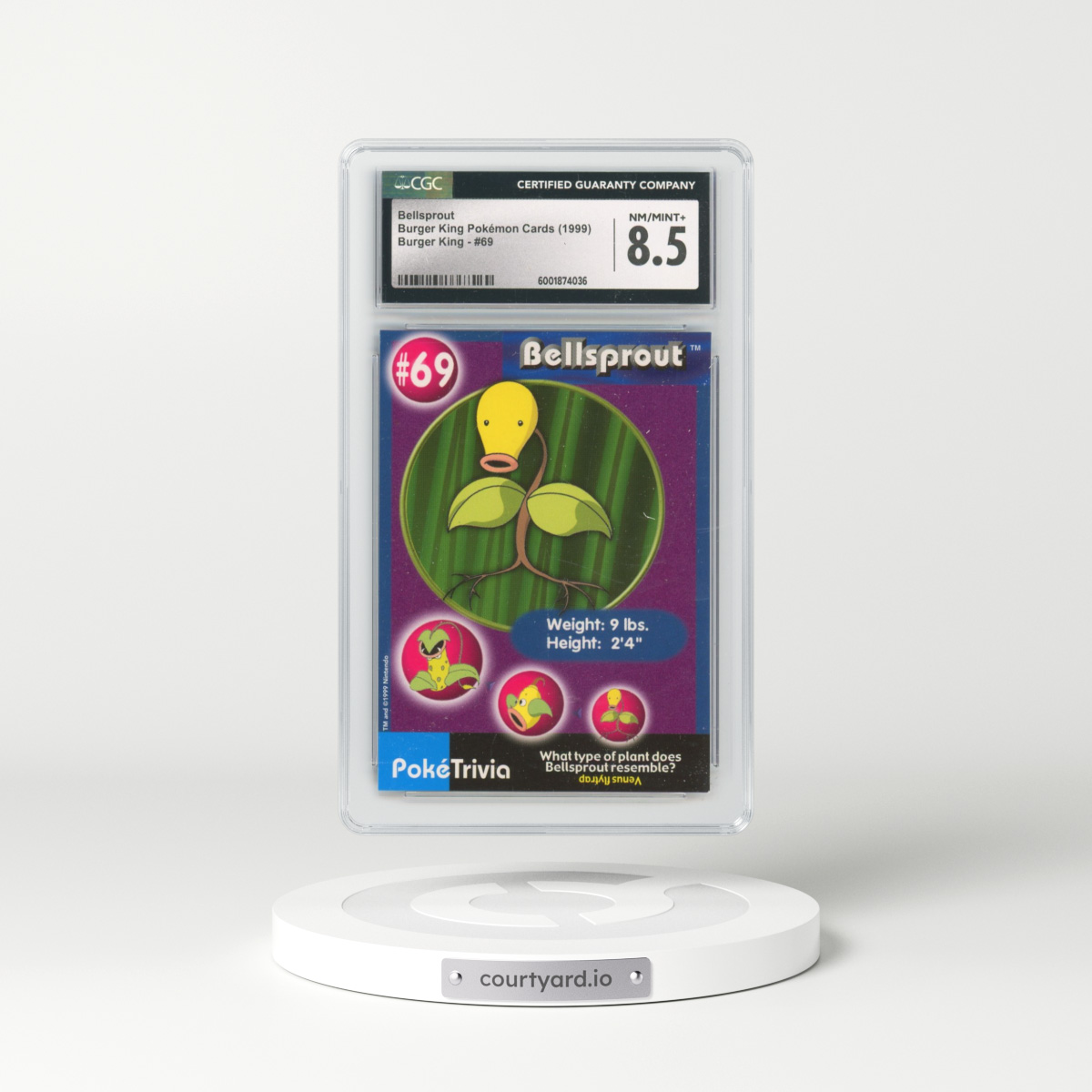 1999 Burger King Pokémon Cards - English #69 Bellsprout (CGC 8.5 NM-MT+)