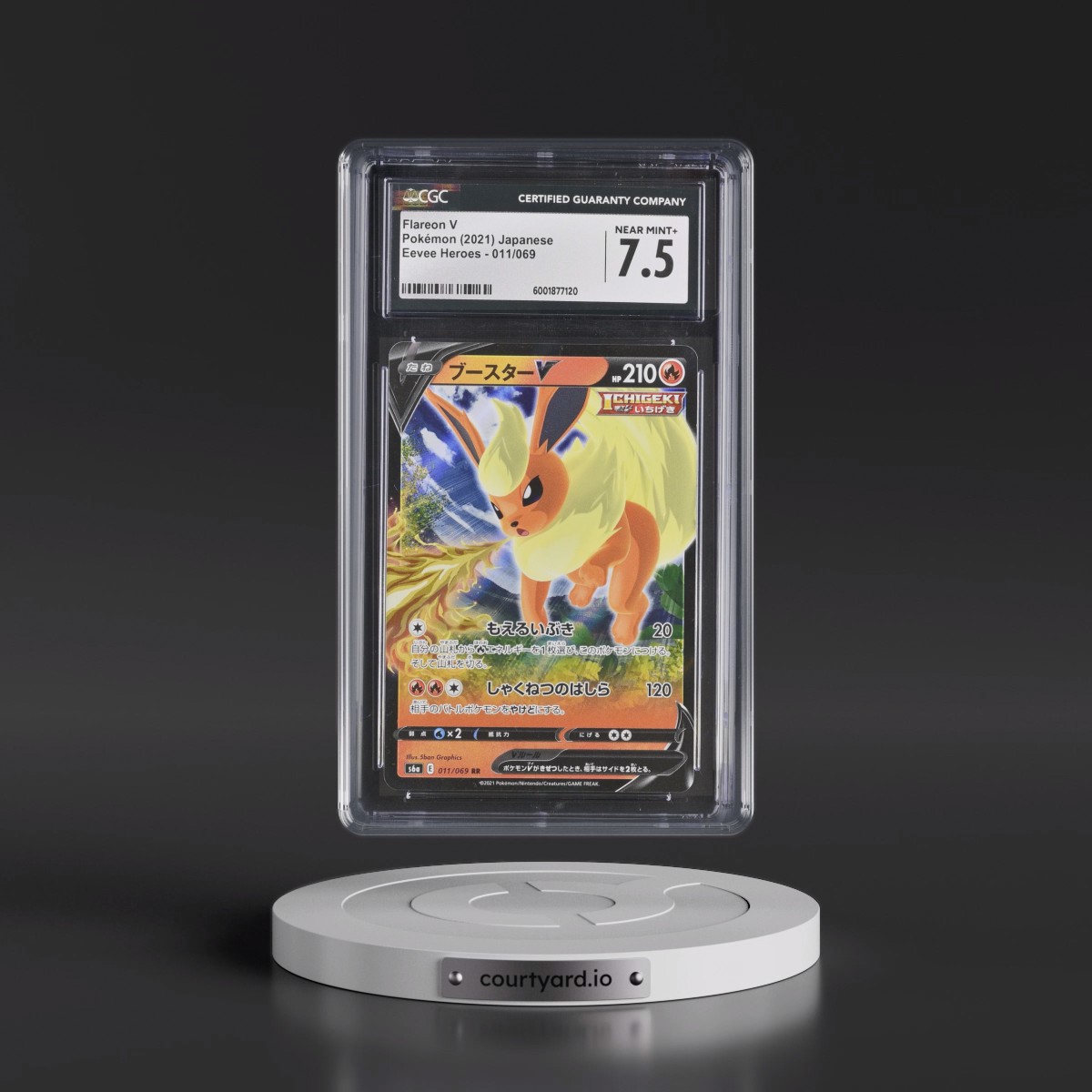 2021 Eevee Heroes #011/069 Flareon V - Holo (CGC 7.5 NM+)