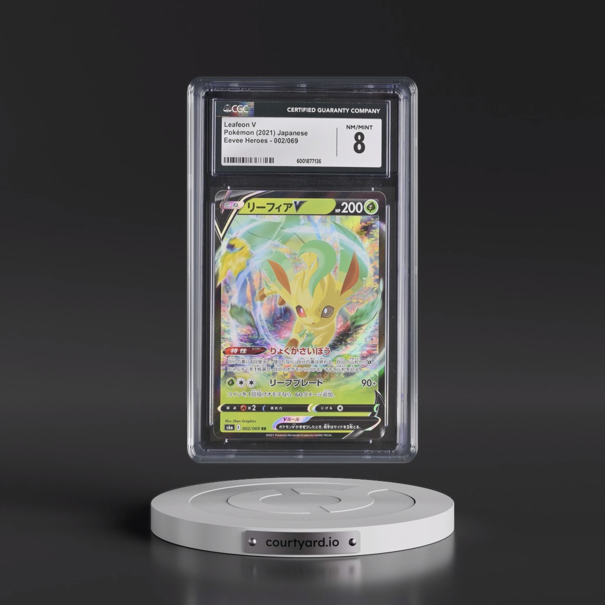2021 Eevee Heroes #002/069 Leafeon V - Holo (CGC 8 NM-MT)