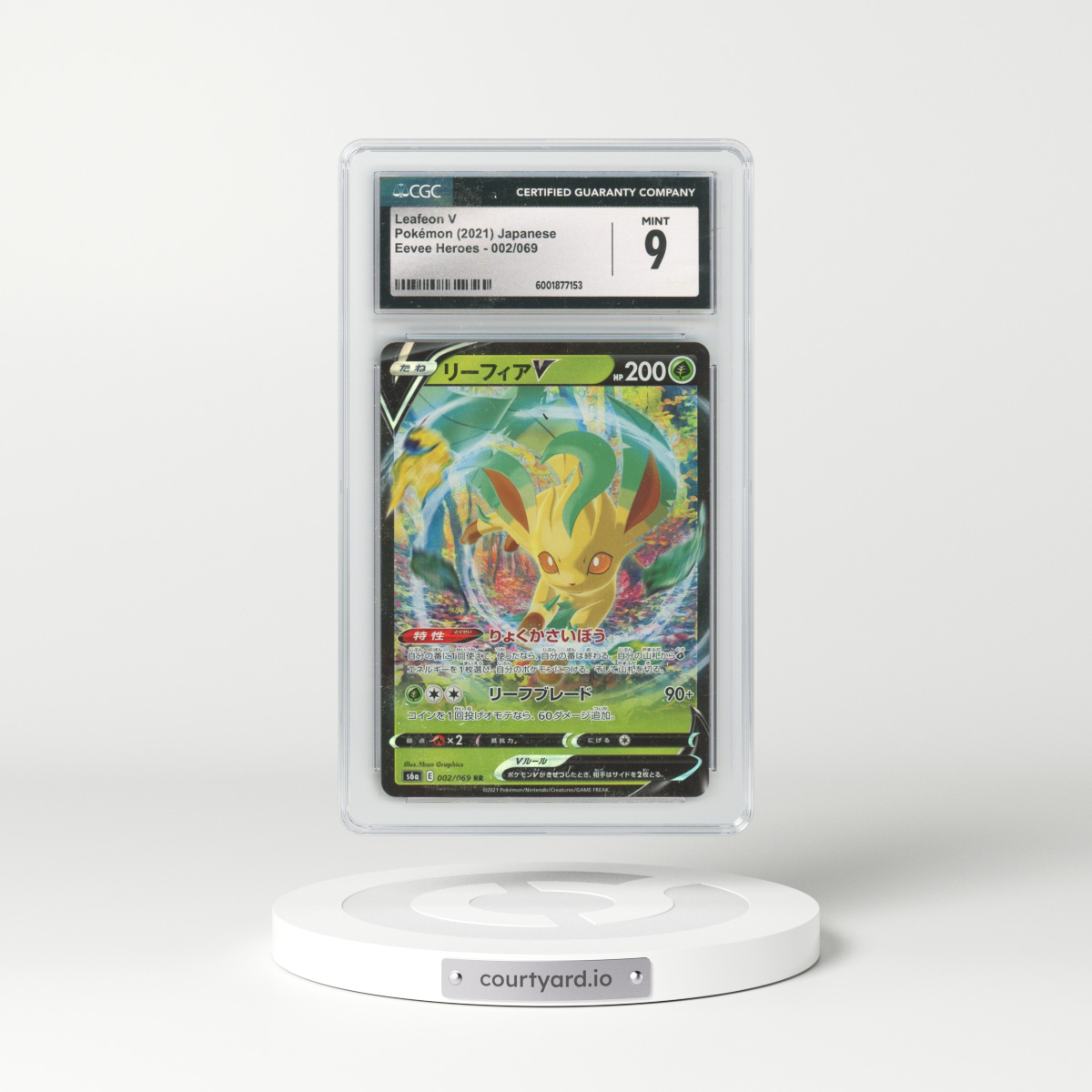 2021 Eevee Heroes #002/069 Leafeon V - Holo (CGC 9 MINT)
