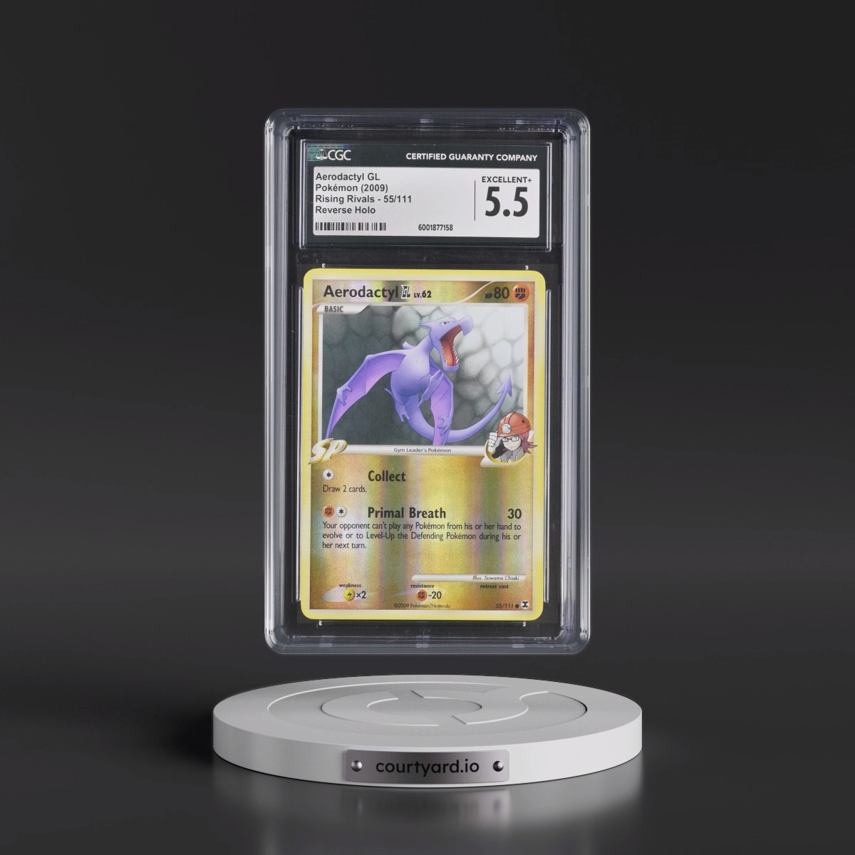 2009 Rising Rivals #55/111 Aerodactyl GL - Reverse Holo (CGC 5.5 EX+)