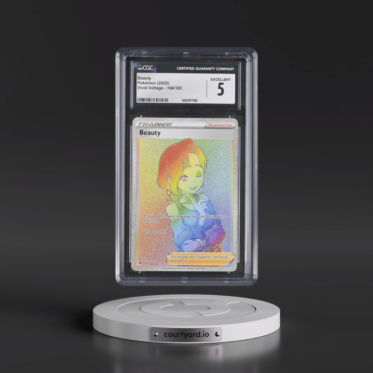 2020 Vivid Voltage #194/185 Beauty - Rainbow Rare Holo (CGC 5 EX)