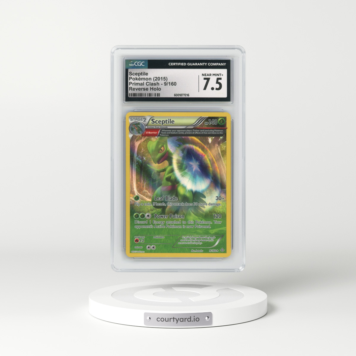 2015 Primal Clash #9/160 Sceptile - Reverse Holo (CGC 7.5 NM+)