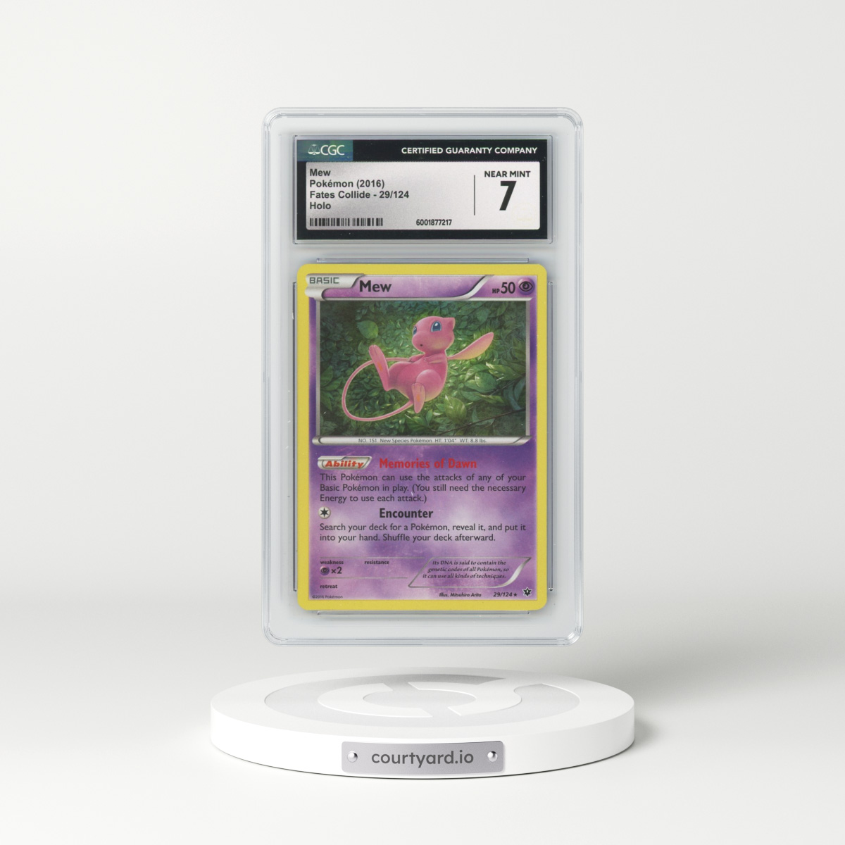 2016 Fates Collide #29/124 Mew - Holo (CGC 7 NM)