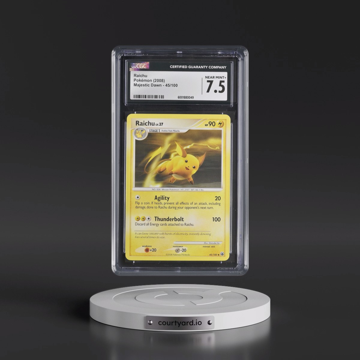 2008 Majestic Dawn #45/100 Raichu (CGC 7.5 NM+)