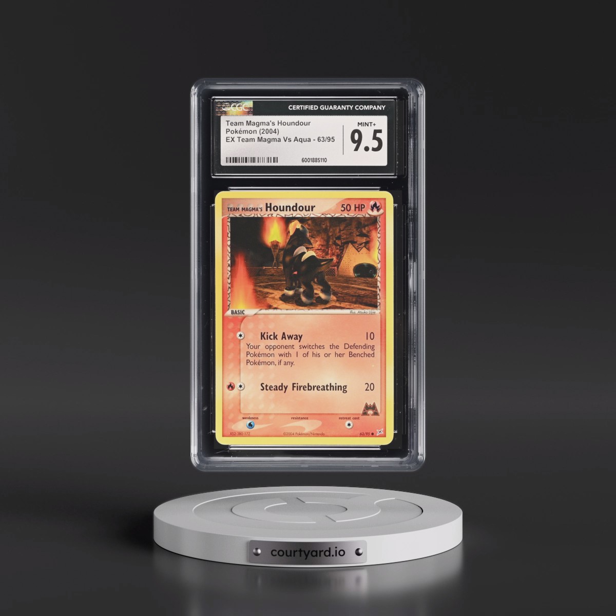 2004 EX Team Magma Vs Team Aqua #63/95 Team Magma's Houndour (CGC 9.5 MINT+)