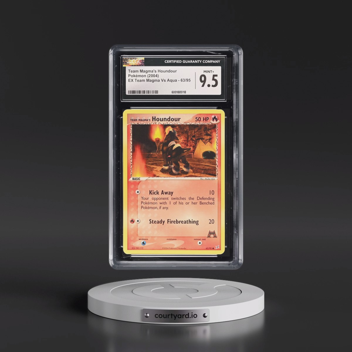 2004 EX Team Magma Vs Team Aqua #63/95 Team Magma's Houndour (CGC 9.5 MINT+)