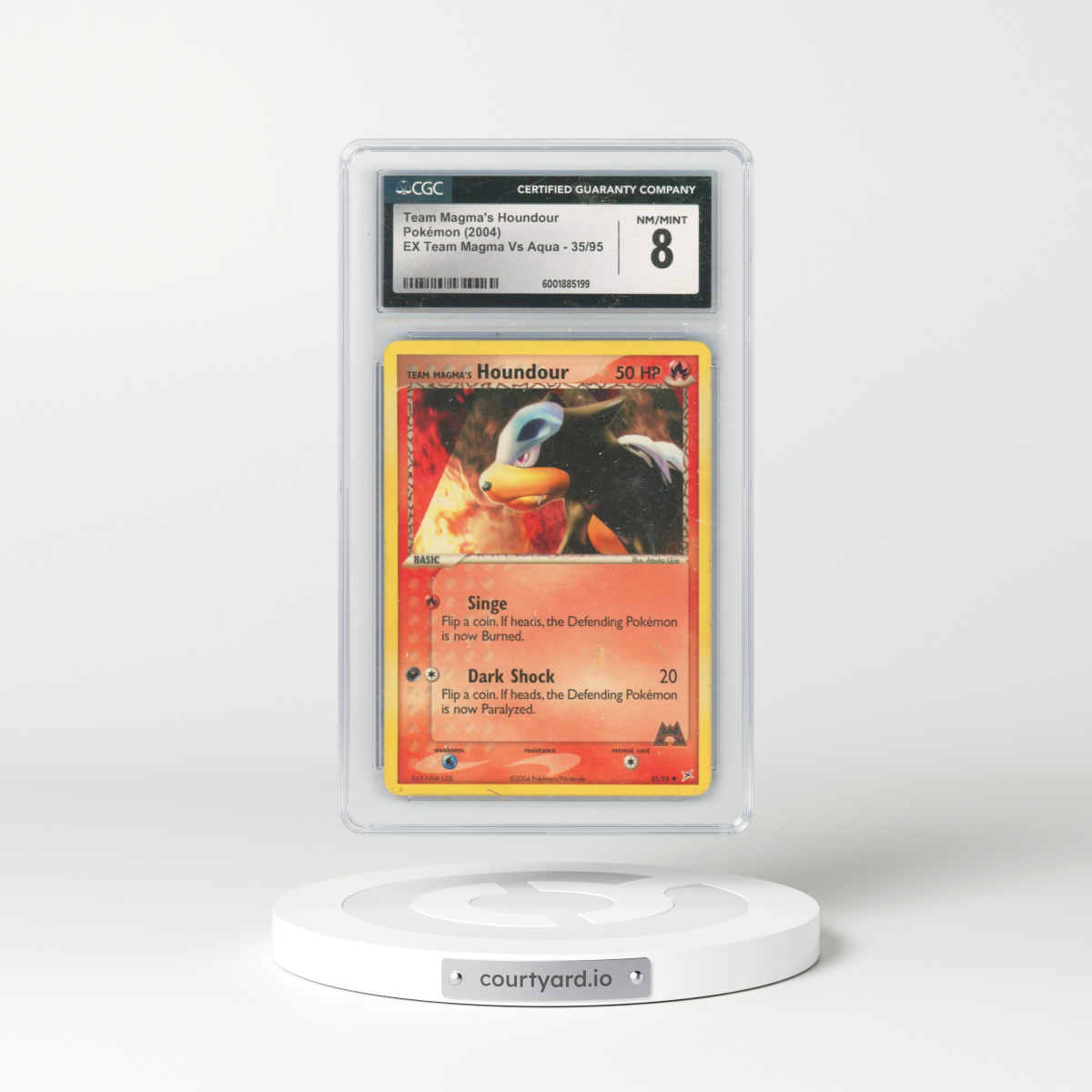 2004 EX Team Magma Vs Team Aqua #35/95 Team Magma's Houndour (CGC 8 NM-MT)