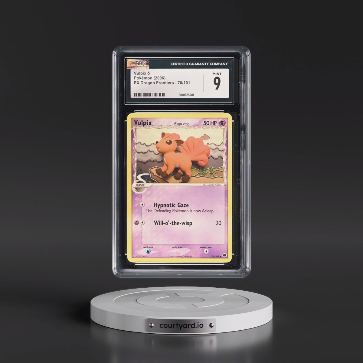 2006 EX Dragon Frontiers #70/101 Vulpix δ (CGC 9 MINT)