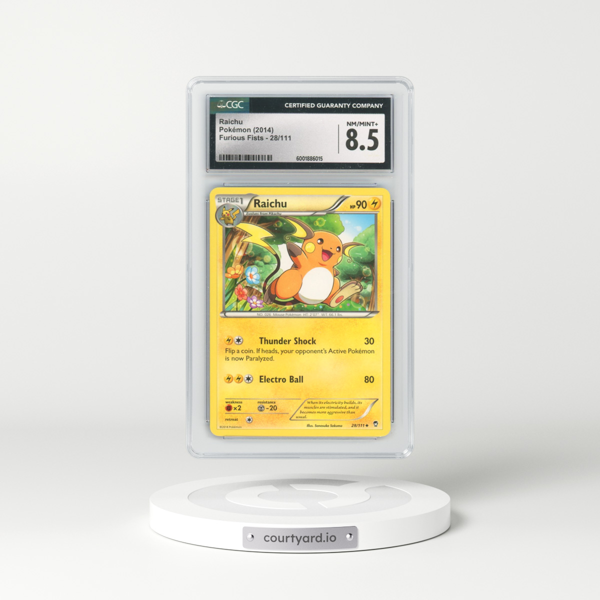 2014 Furious Fists #28/111 Raichu (CGC 8.5 NM-MT+)