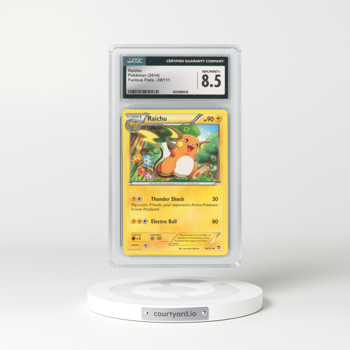 2014 Furious Fists #28/111 Raichu (CGC 8.5 NM-MT+)