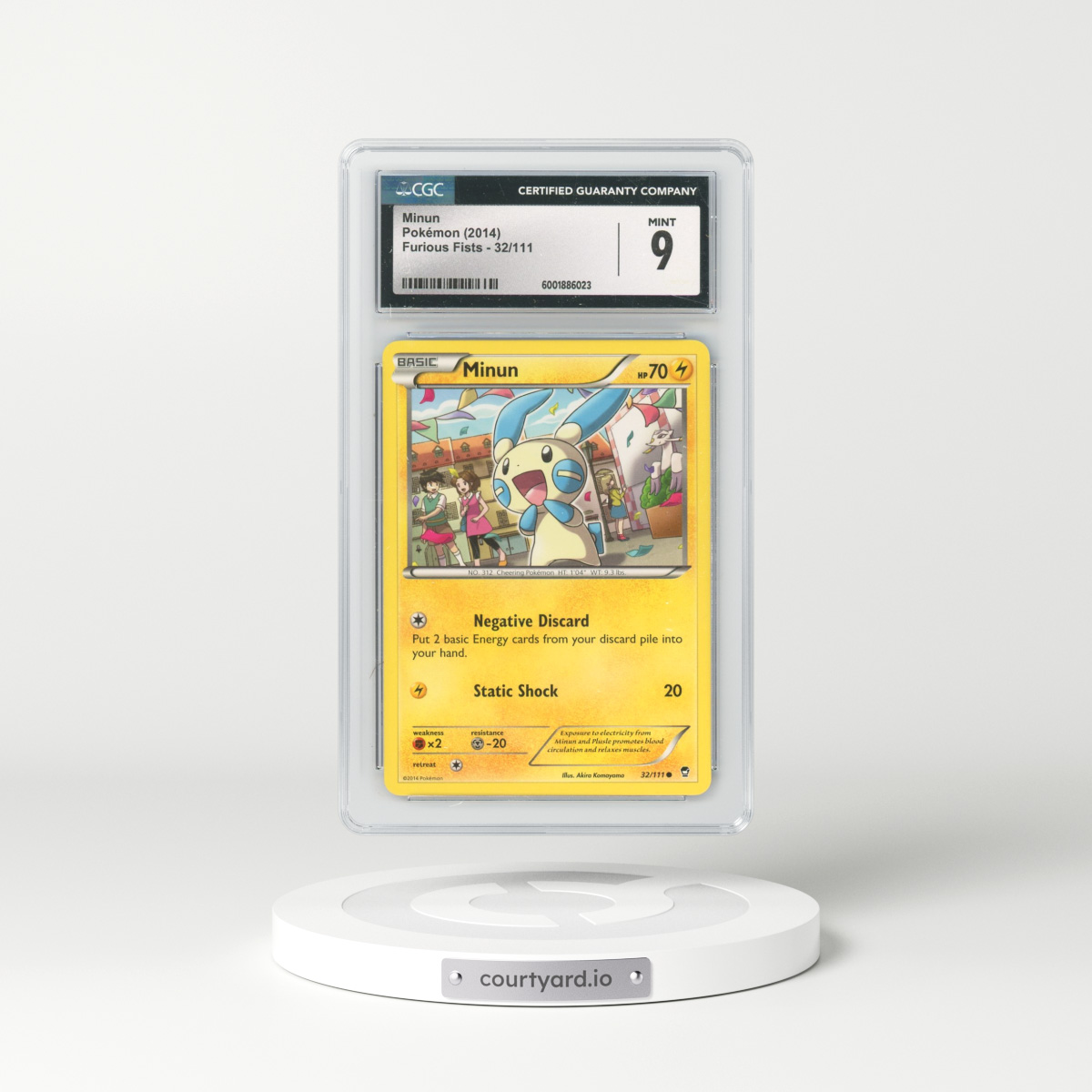 2014 Furious Fists #32/111 Minun (CGC 9 MINT)