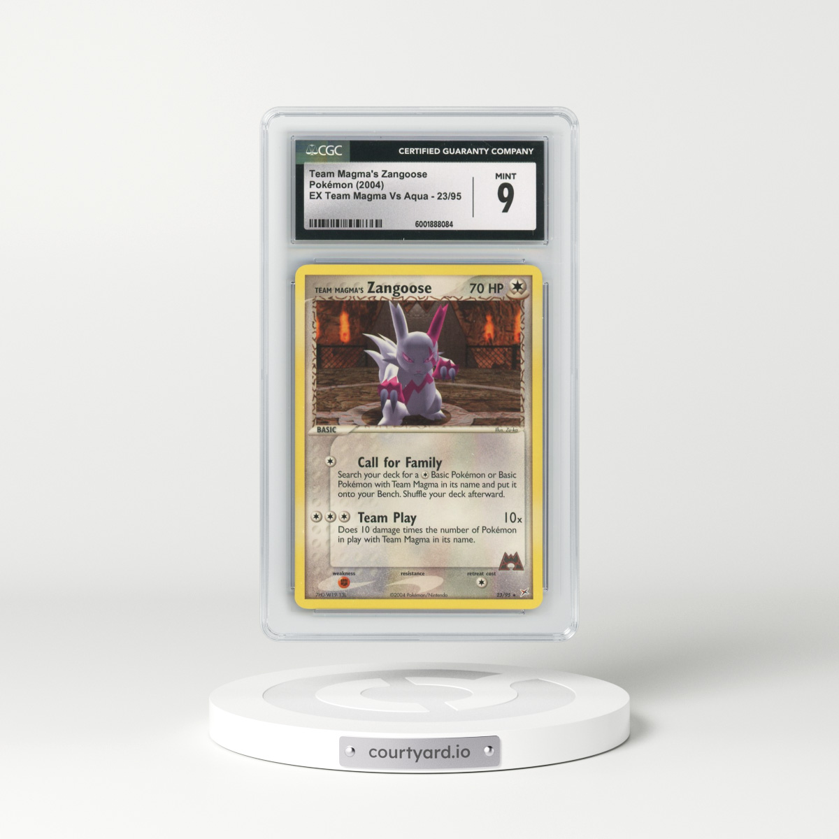 2004 EX Team Magma Vs Team Aqua #23/95 Team Magma's Zangoose (CGC 9 MINT)