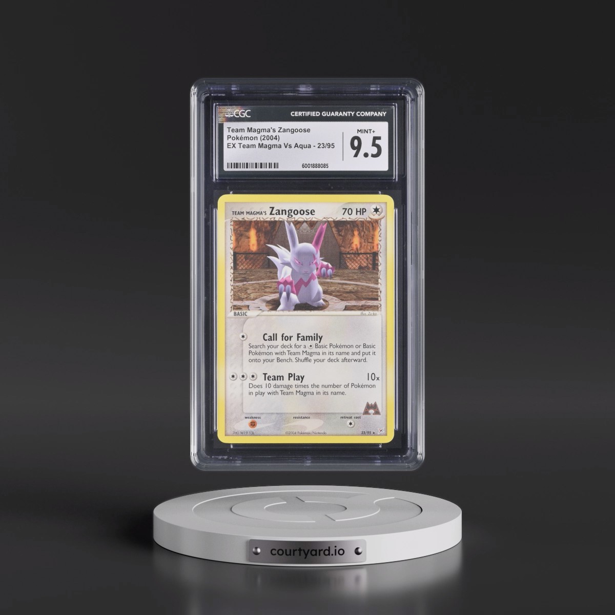 2004 EX Team Magma Vs Team Aqua #23/95 Team Magma's Zangoose (CGC 9.5 MINT+)