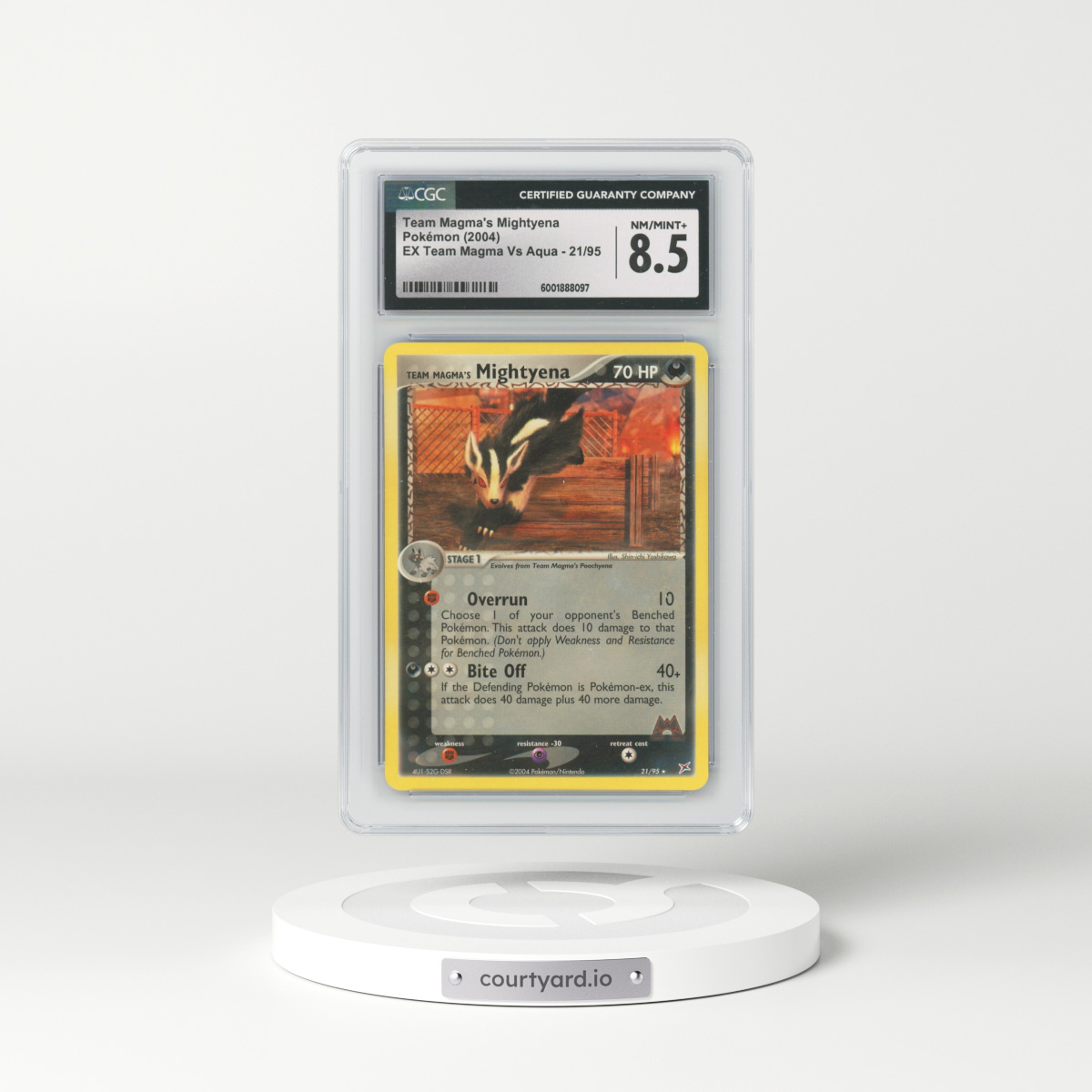 2004 EX Team Magma Vs Team Aqua #21/95 Team Magma's Mightyena (CGC 8.5 NM-MT+)