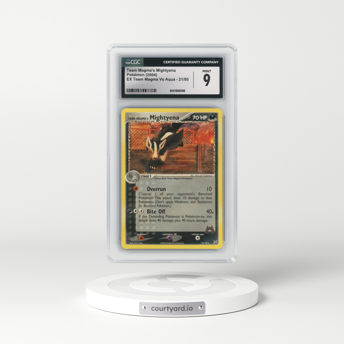 2004 EX Team Magma Vs Team Aqua #21/95 Team Magma's Mightyena (CGC 9 MINT)