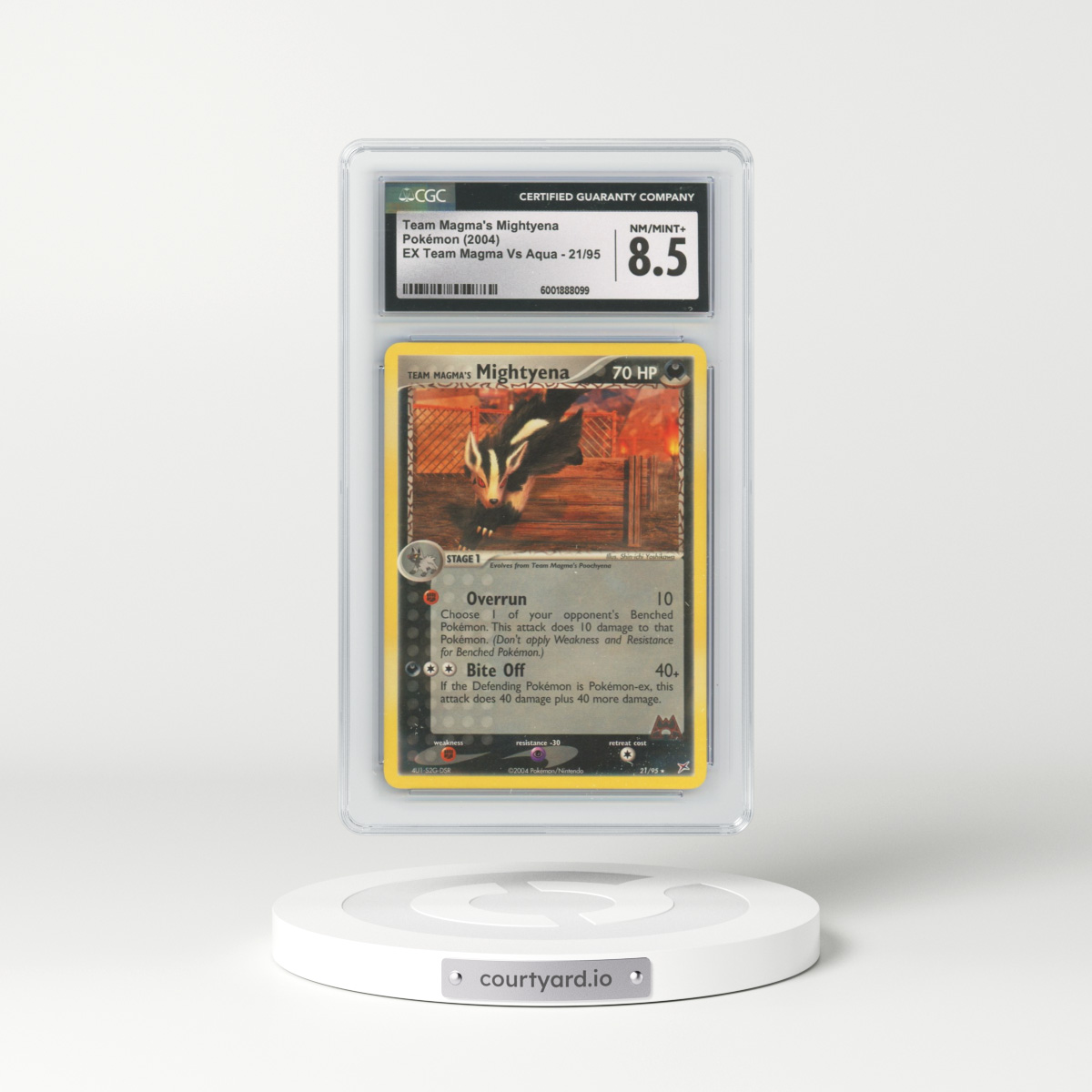 2004 EX Team Magma Vs Team Aqua #21/95 Team Magma's Mightyena (CGC 8.5 NM-MT+)