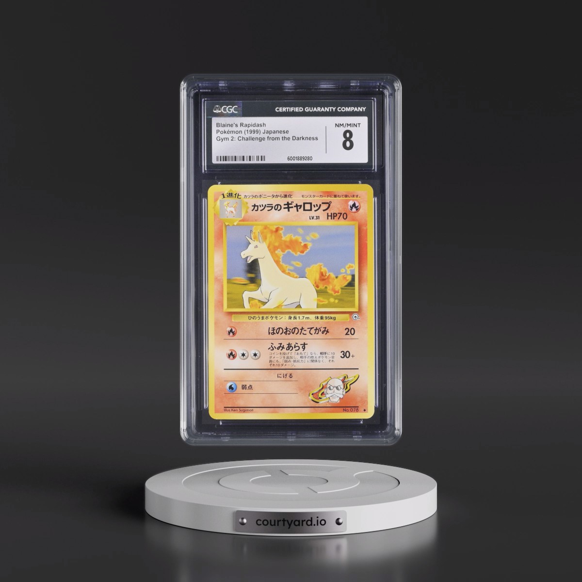 1999 Gym 2: Challenge from the Darkness #78 Blaine's Rapidash (CGC 8 NM-MT)