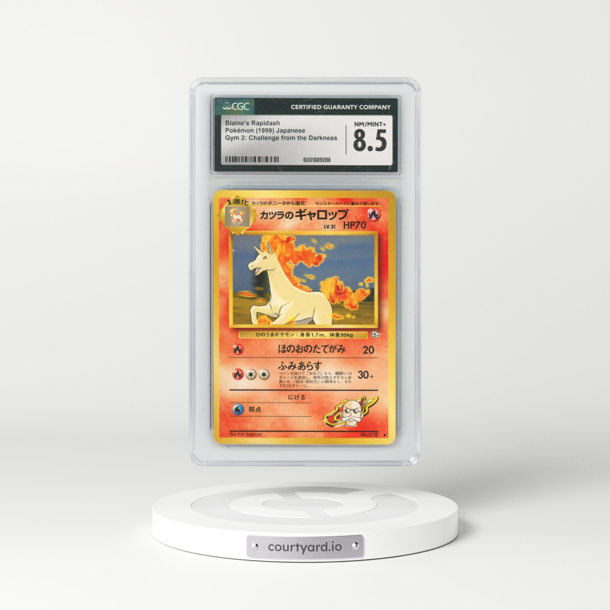 1999 Gym 2: Challenge from the Darkness #78 Blaine's Rapidash (CGC 8.5 NM-MT+)