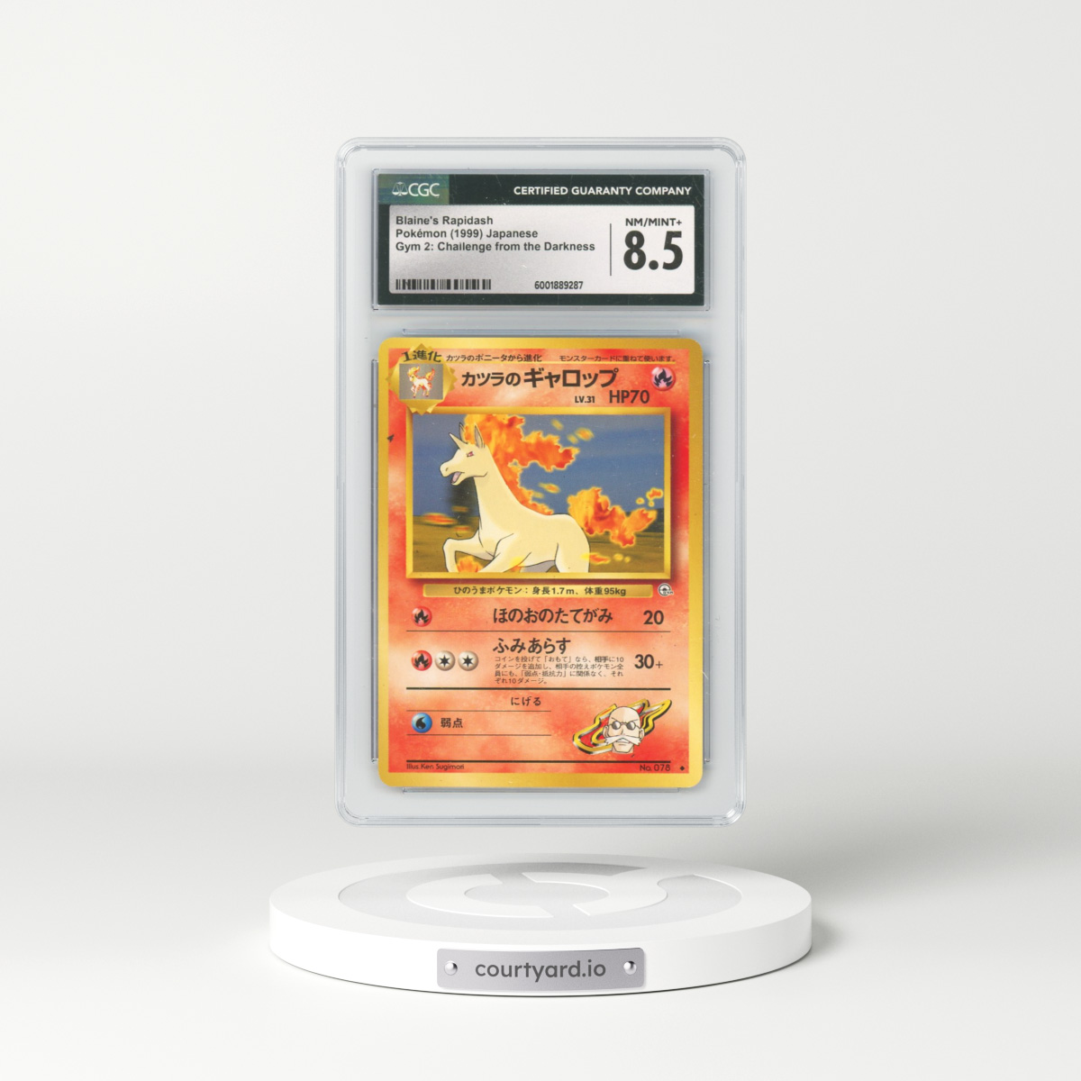 1999 Gym 2: Challenge from the Darkness #78 Blaine's Rapidash (CGC 8.5 NM-MT+)