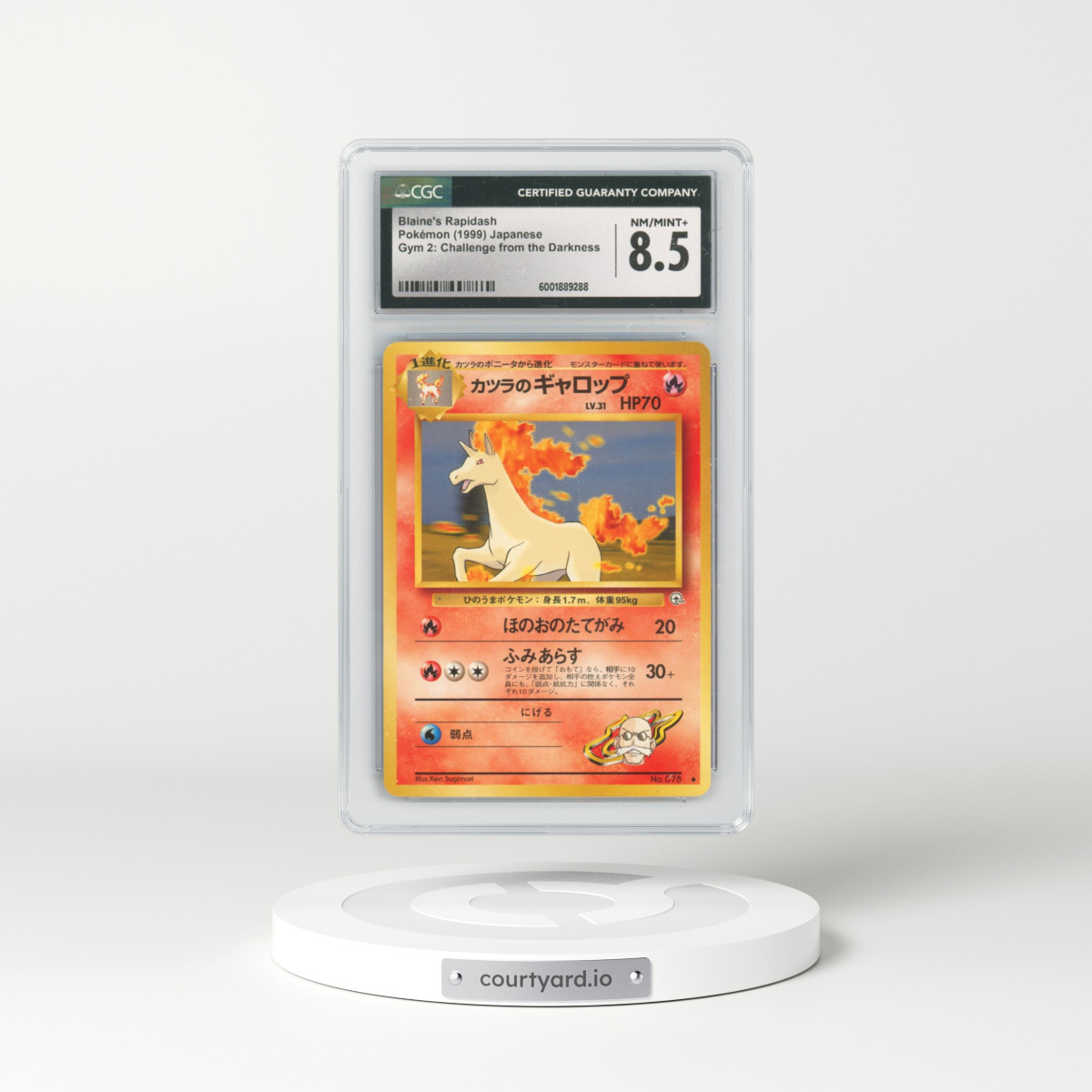 1999 Gym 2: Challenge from the Darkness #78 Blaine's Rapidash (CGC 8.5 NM-MT+)