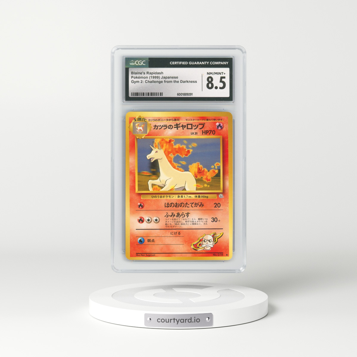 1999 Gym 2: Challenge from the Darkness #78 Blaine's Rapidash (CGC 8.5 NM-MT+)
