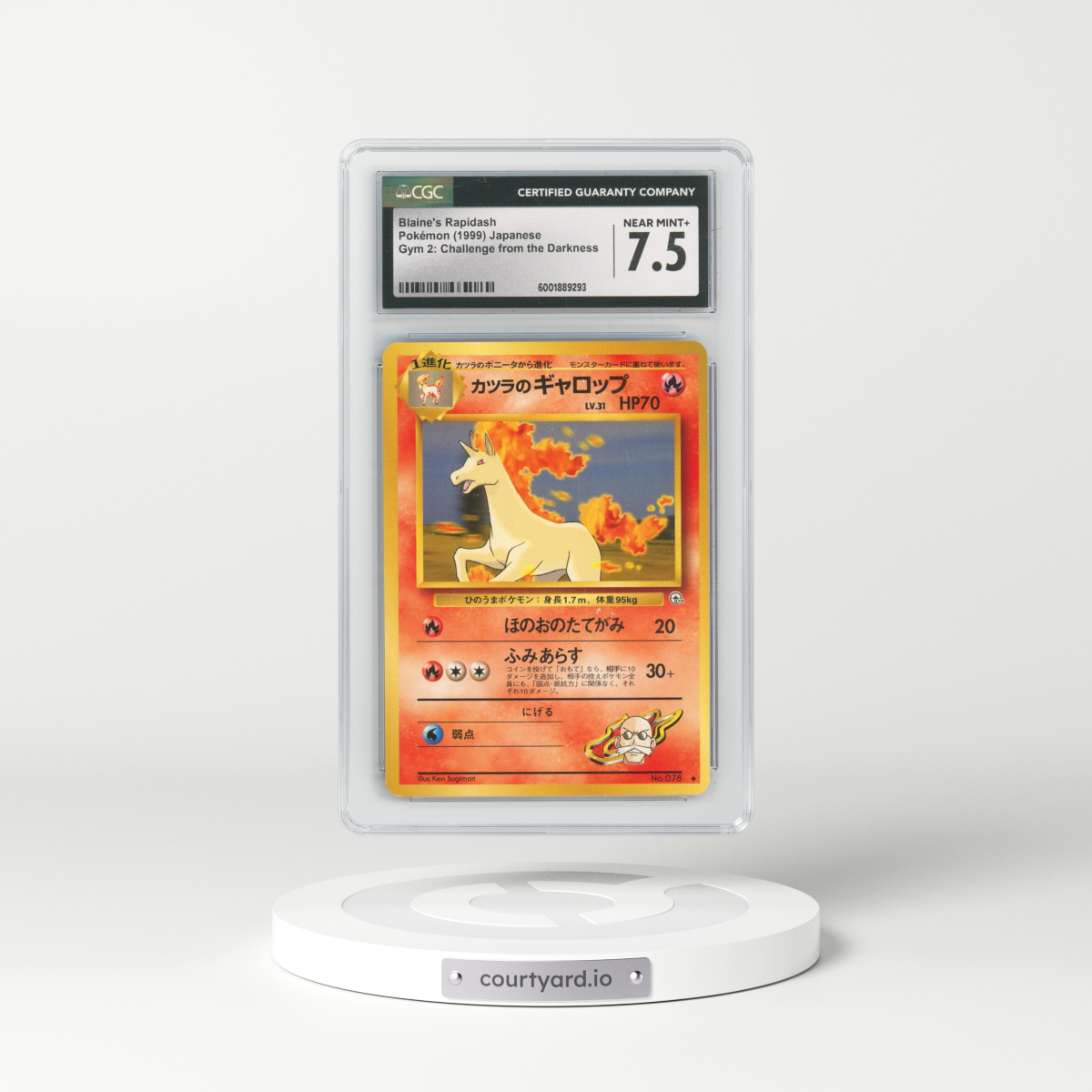 1999 Gym 2: Challenge from the Darkness #78 Blaine's Rapidash (CGC 7.5 NM+)