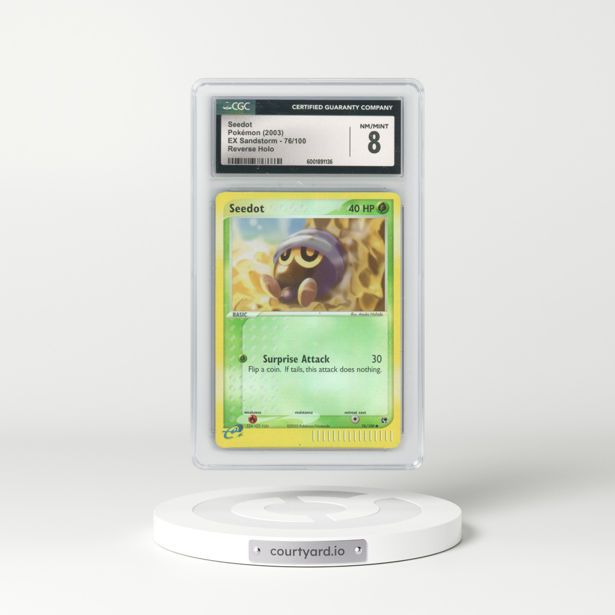 2003 EX Sandstorm (2003 Copyright, w/ "e" Symbol) #76/100 Seedot - Reverse Holo (CGC 8 NM-MT)