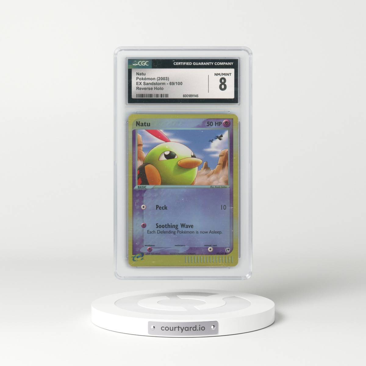 2003 EX Sandstorm (2003 Copyright, w/ "e" Symbol) #69/100 Natu - Reverse Holo (CGC 8 NM-MT)