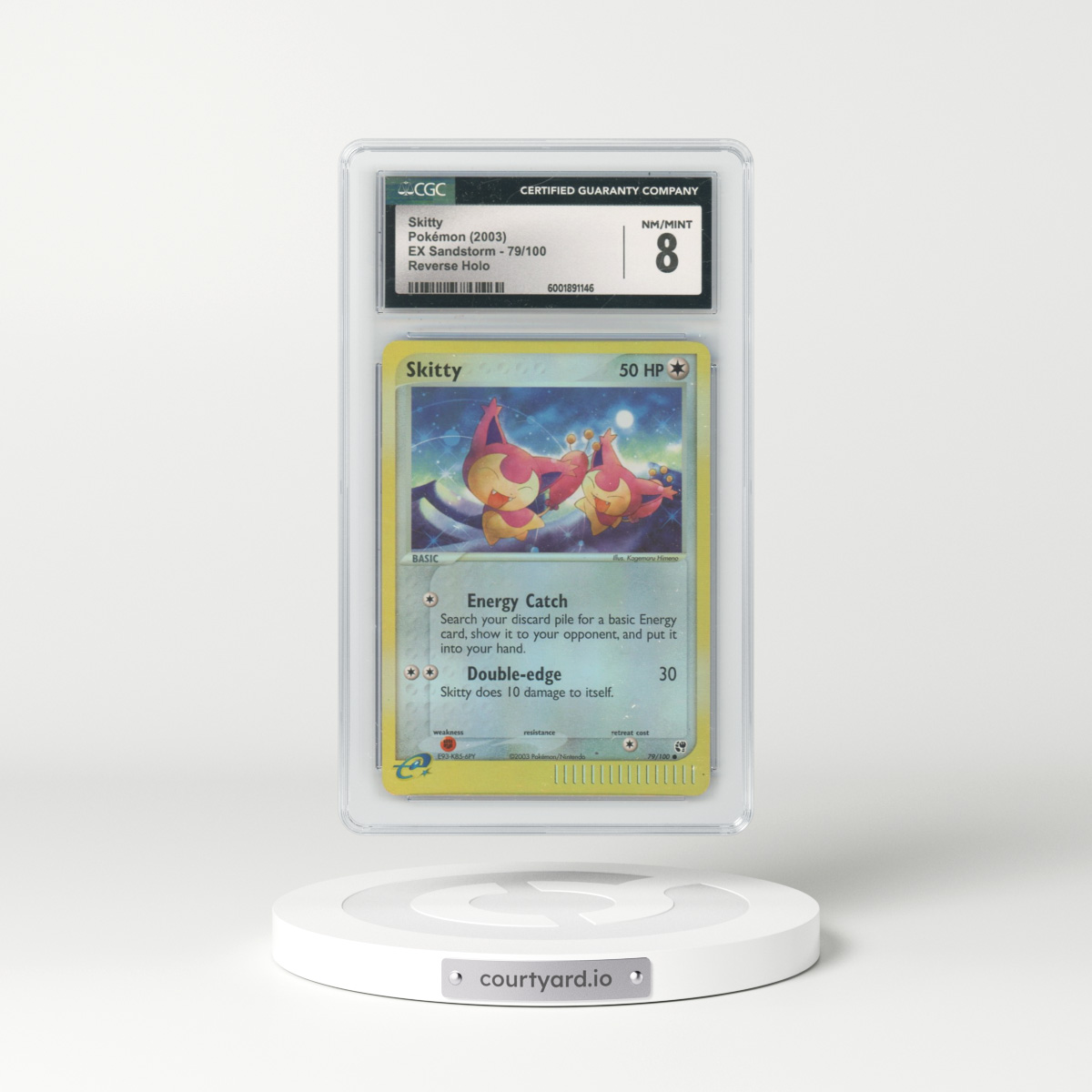 2003 EX Sandstorm (2003 Copyright, w/ "e" Symbol) #79/100 Skitty - Reverse Holo (CGC 8 NM-MT)