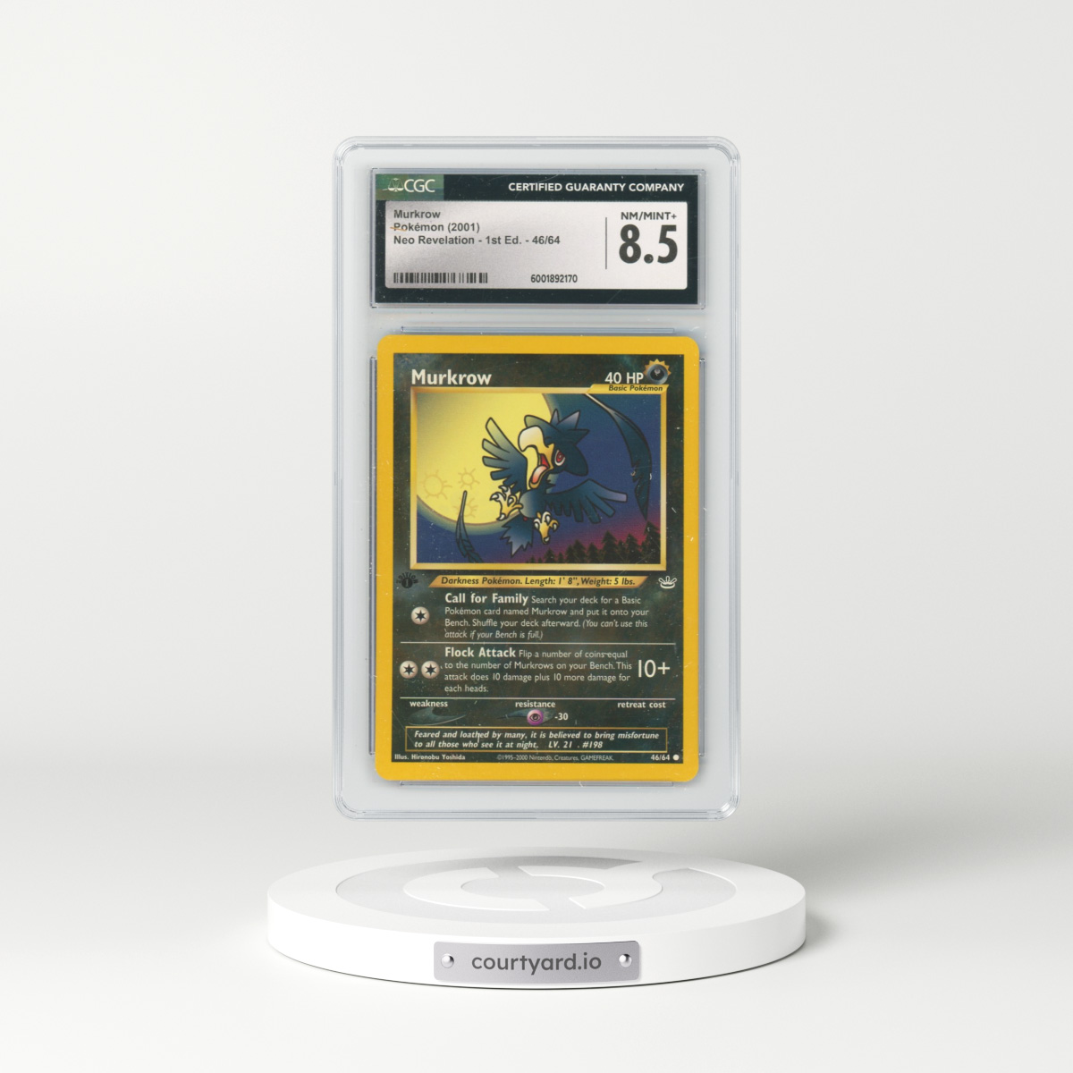 2001 Neo Revelation #46/64 Murkrow - 1st Edition (CGC 8.5 NM-MT+)