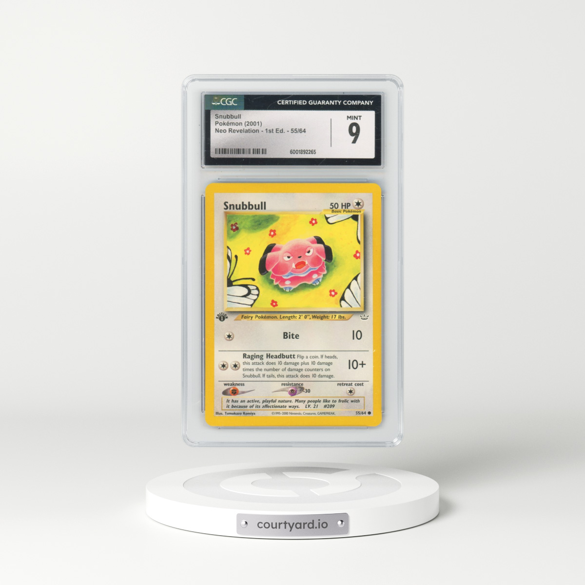 2001 Neo Revelation #55/64 Snubbull - 1st Edition (CGC 9 MINT)