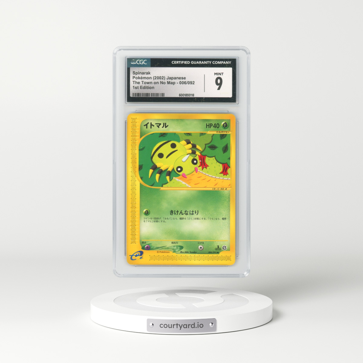 2002 The Town on No Map #006/092 Spinarak - 1st Edition (CGC 9 MINT)