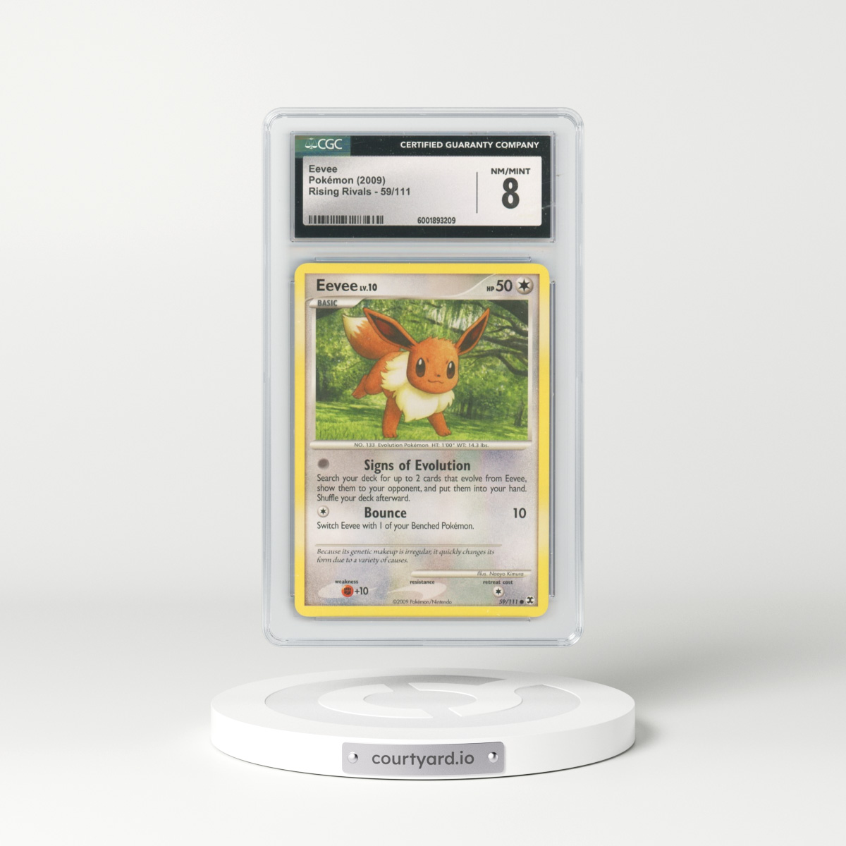2009 Rising Rivals #59/111 Eevee (CGC 8 NM-MT)