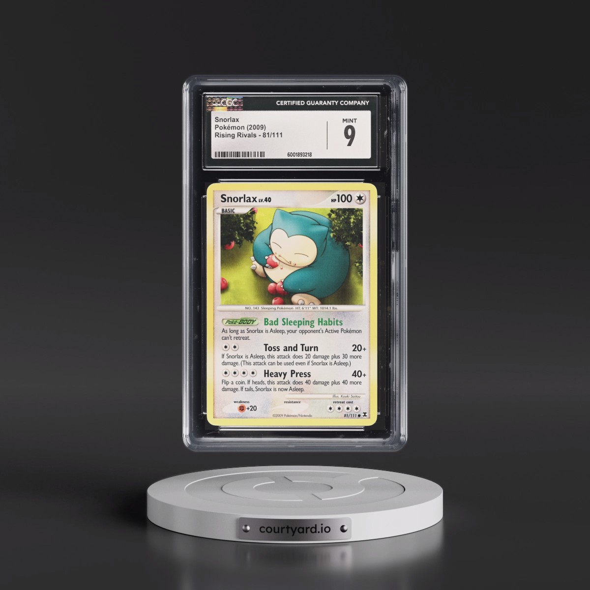 2009 Rising Rivals #81/111 Snorlax (CGC 9 MINT)