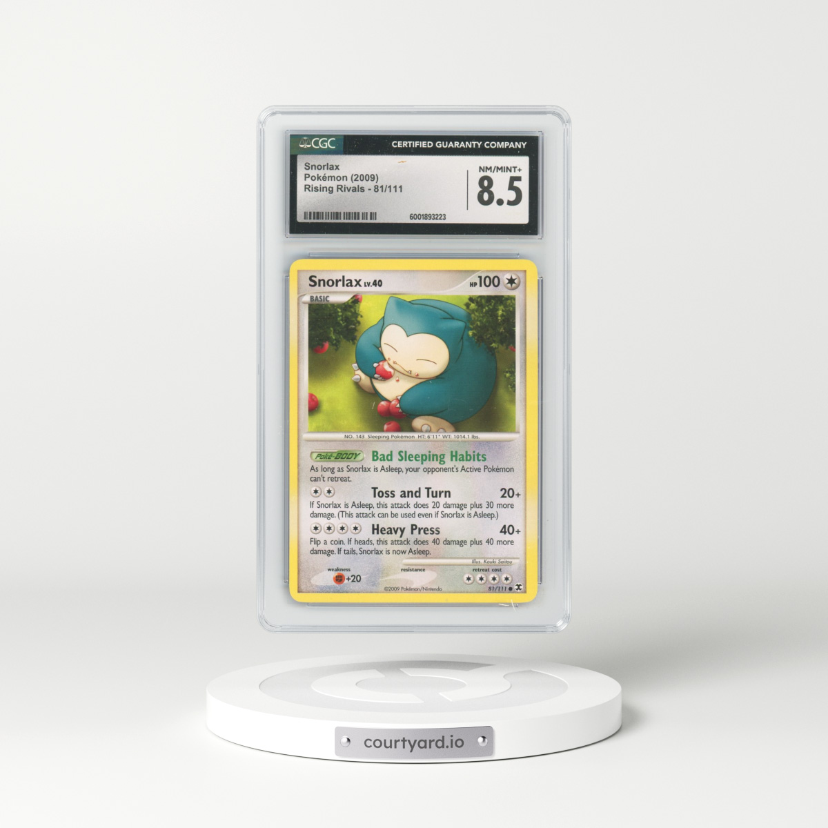 2009 Rising Rivals #81/111 Snorlax (CGC 8.5 NM-MT+)