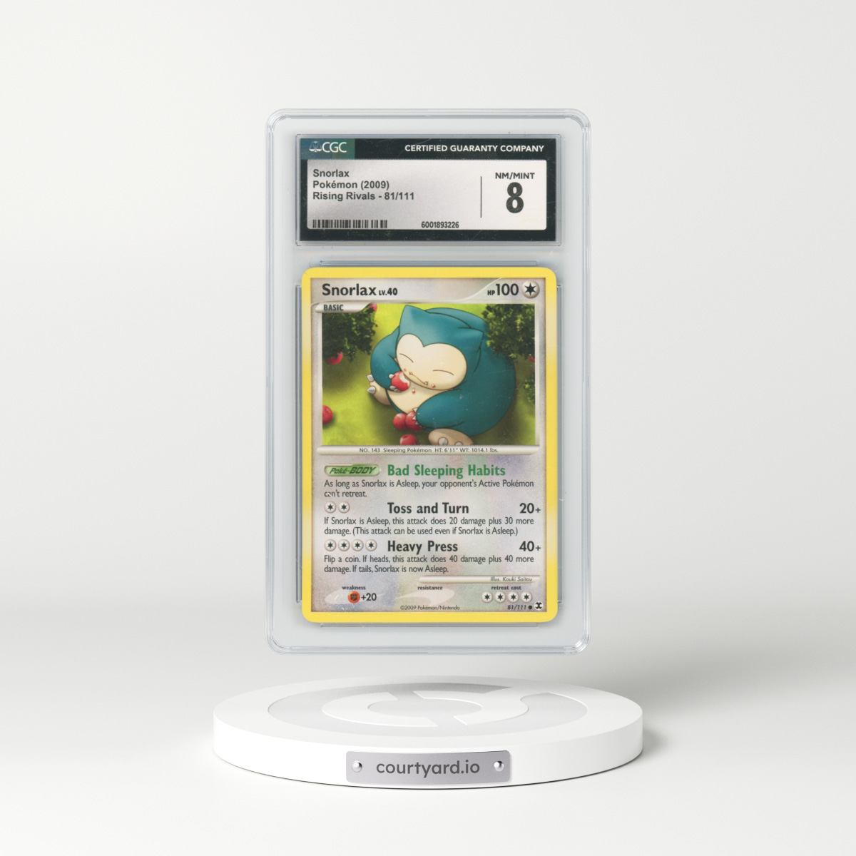 2009 Rising Rivals #81/111 Snorlax (CGC 8 NM-MT)
